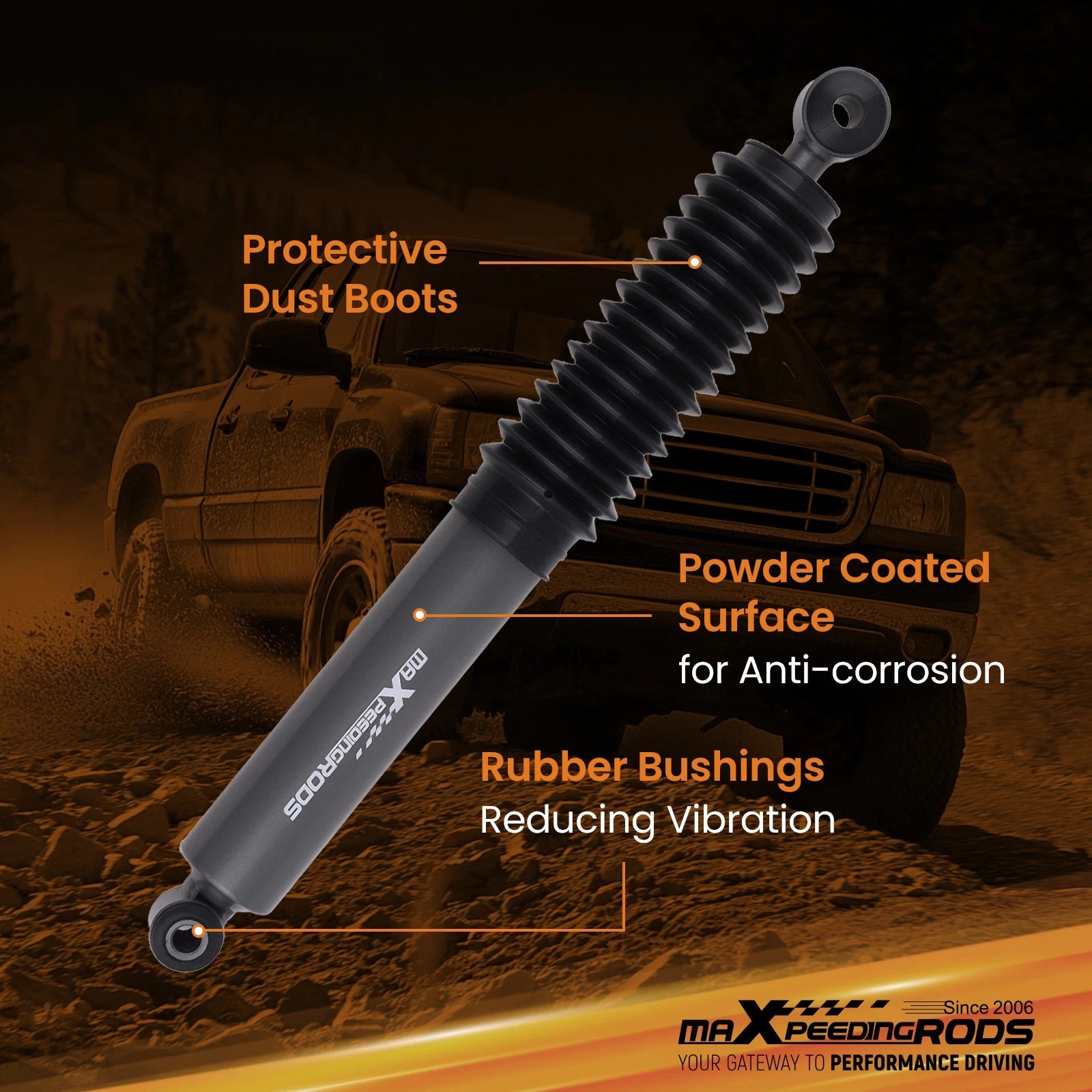 Steering Stabilizer for Chevy Silverado/GMC Sierra 1500 4WD (1999-2006)