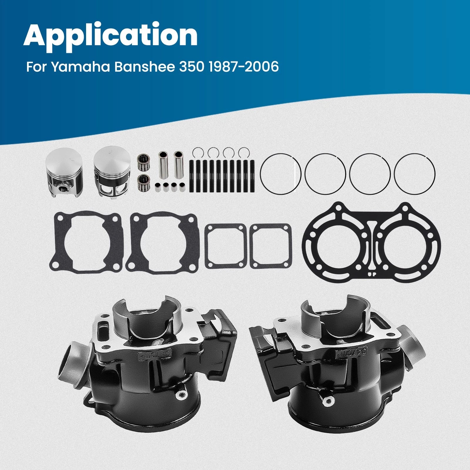 Piston Gasket Kit for Yamaha Banshee 350 YFZ350 (1987–2006) 64mm Bore