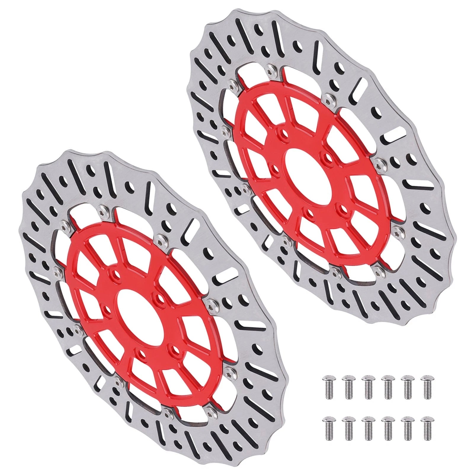 2X Front Brake Rotors for Harley-Davidson Trike (2009–2019) Dyna (2006–2017) Red 5.0mm Thick