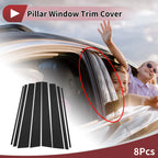 8 Pcs Door Pillar Window Trim for Toyota Prado (2003–2009) Black