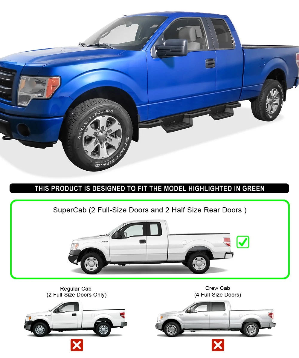 Stainless Steel Pocket Steps for Ford F150 Super Cab (2004-2014)