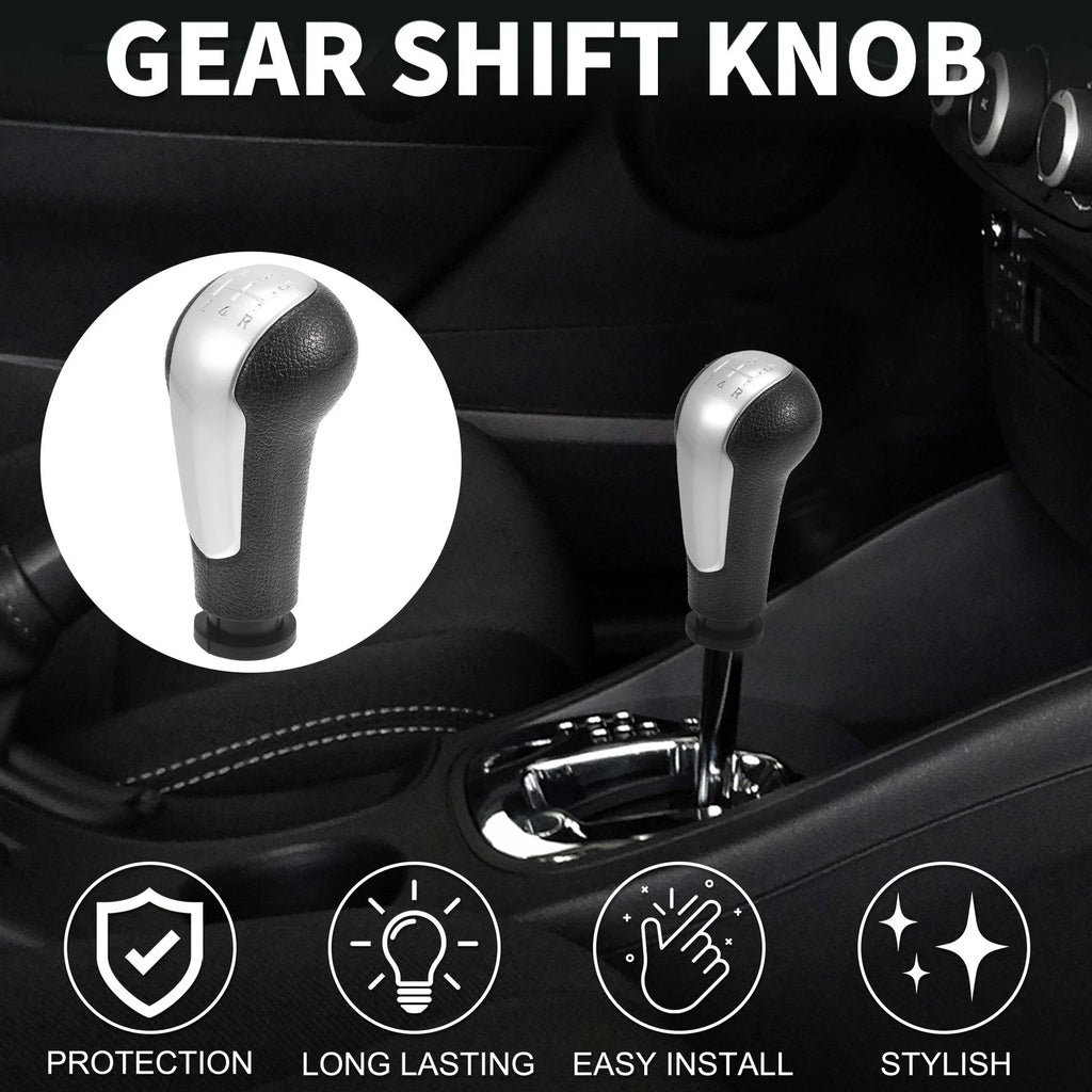 5 Speed Manual Gear Shifter Knob for Chevrolet Spark (2013–2022) Black Silver Tone