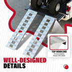 Set of 2 Aluminum Hook End Ramps 60" x 15" 6800LBS for Car Trailer Truck