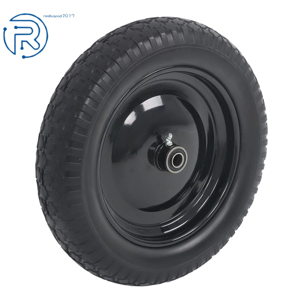 2-Pack Flat Free Tire Wheel for Wheelbarrow (14.5"×4.00-8)