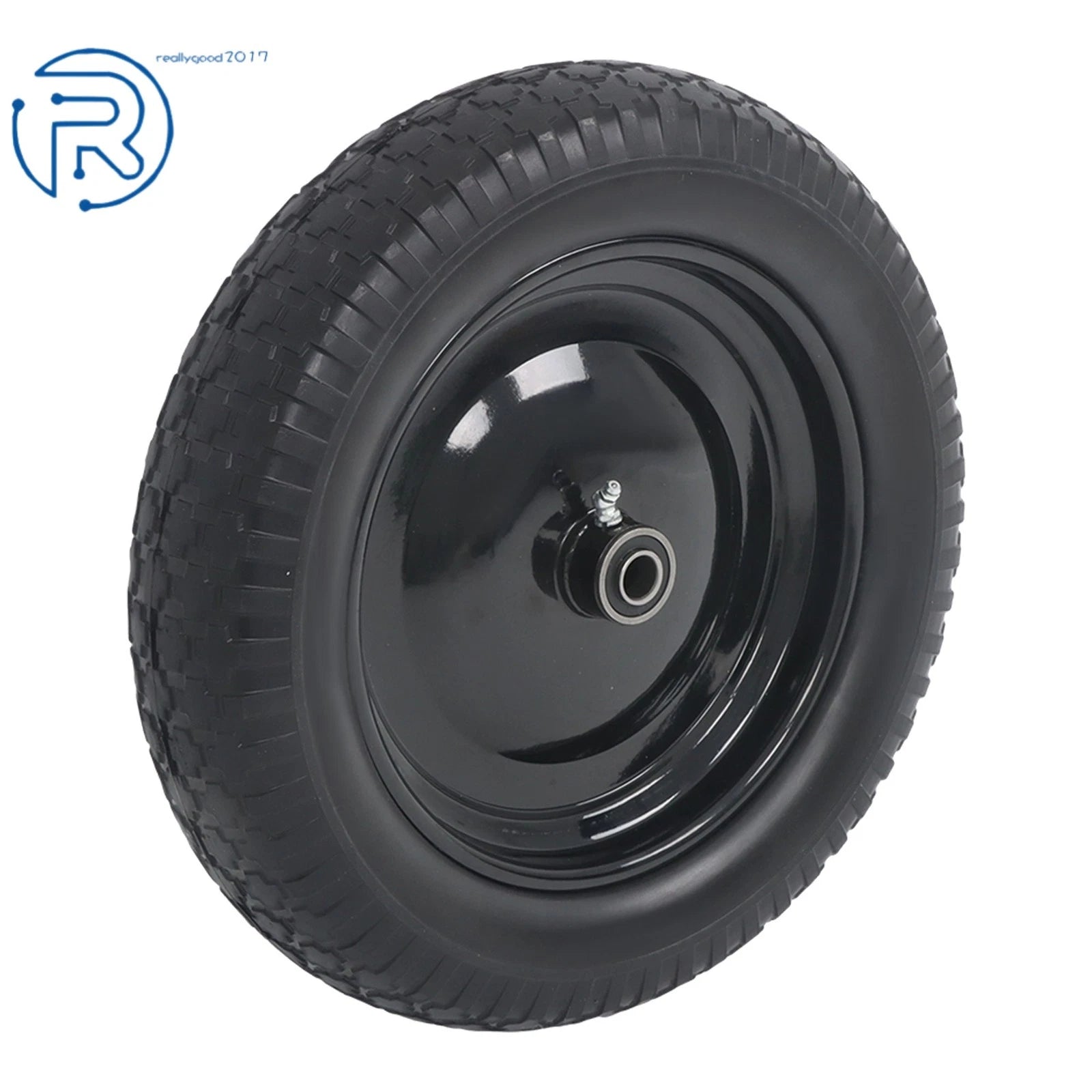 2-Pack Flat Free Tire Wheel for Wheelbarrow (14.5"×4.00-8)