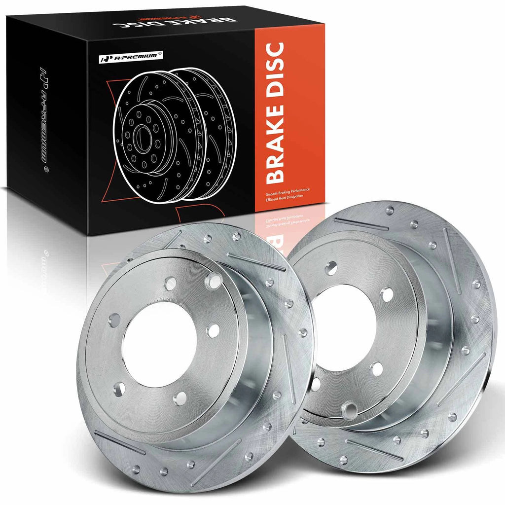 Rear Drilled Brake Rotors for Mitsubishi Lancer (2008–2017)