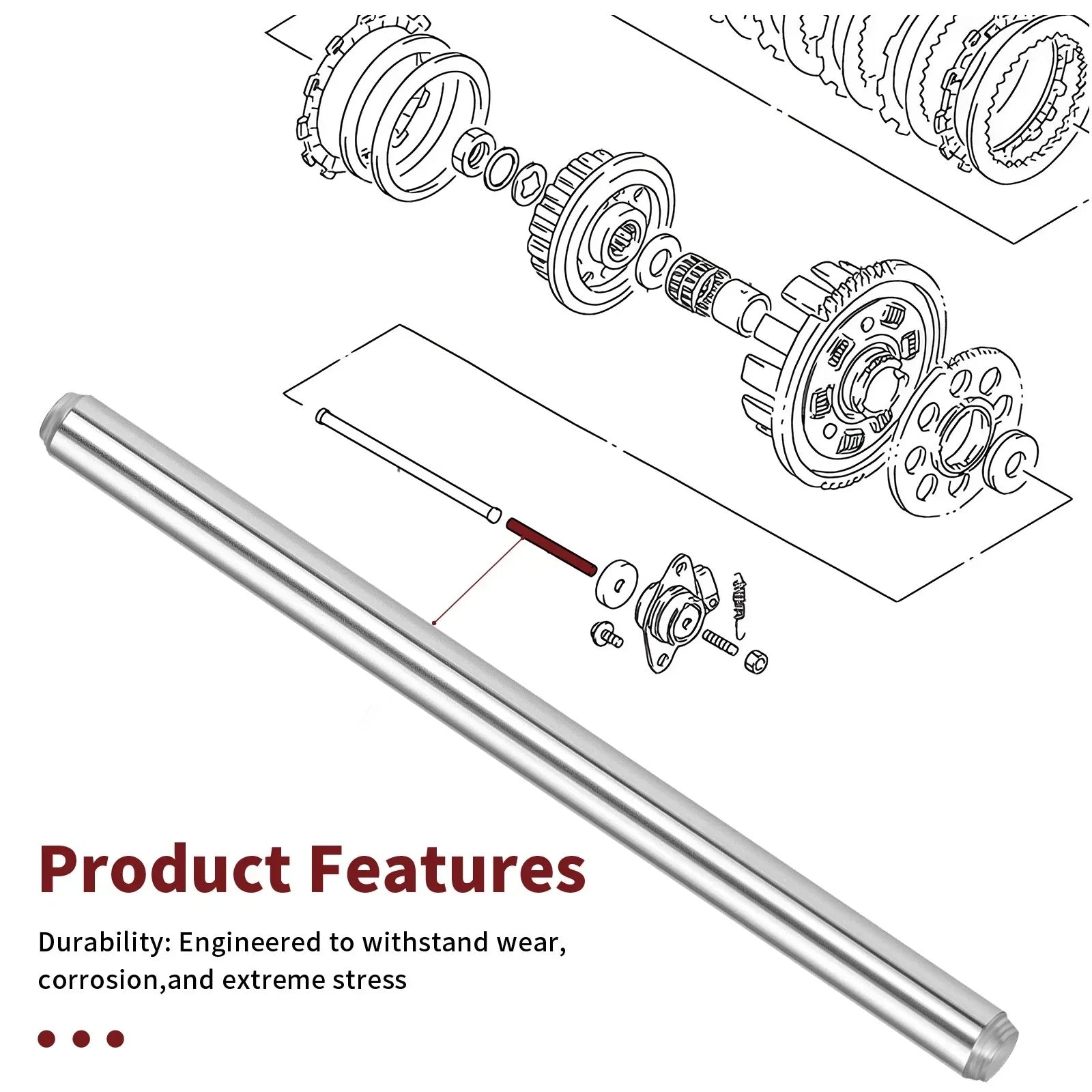 Left Clutch Push Rod for Suzuki RM250 RM400 SV650