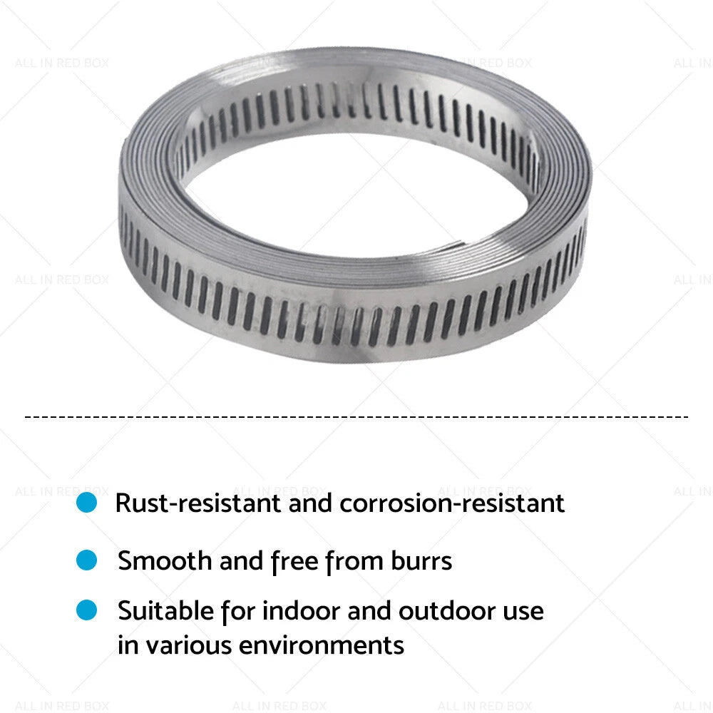 304 Stainless Steel Worm Clamp Hose Clamps Set of 4 Adjustable