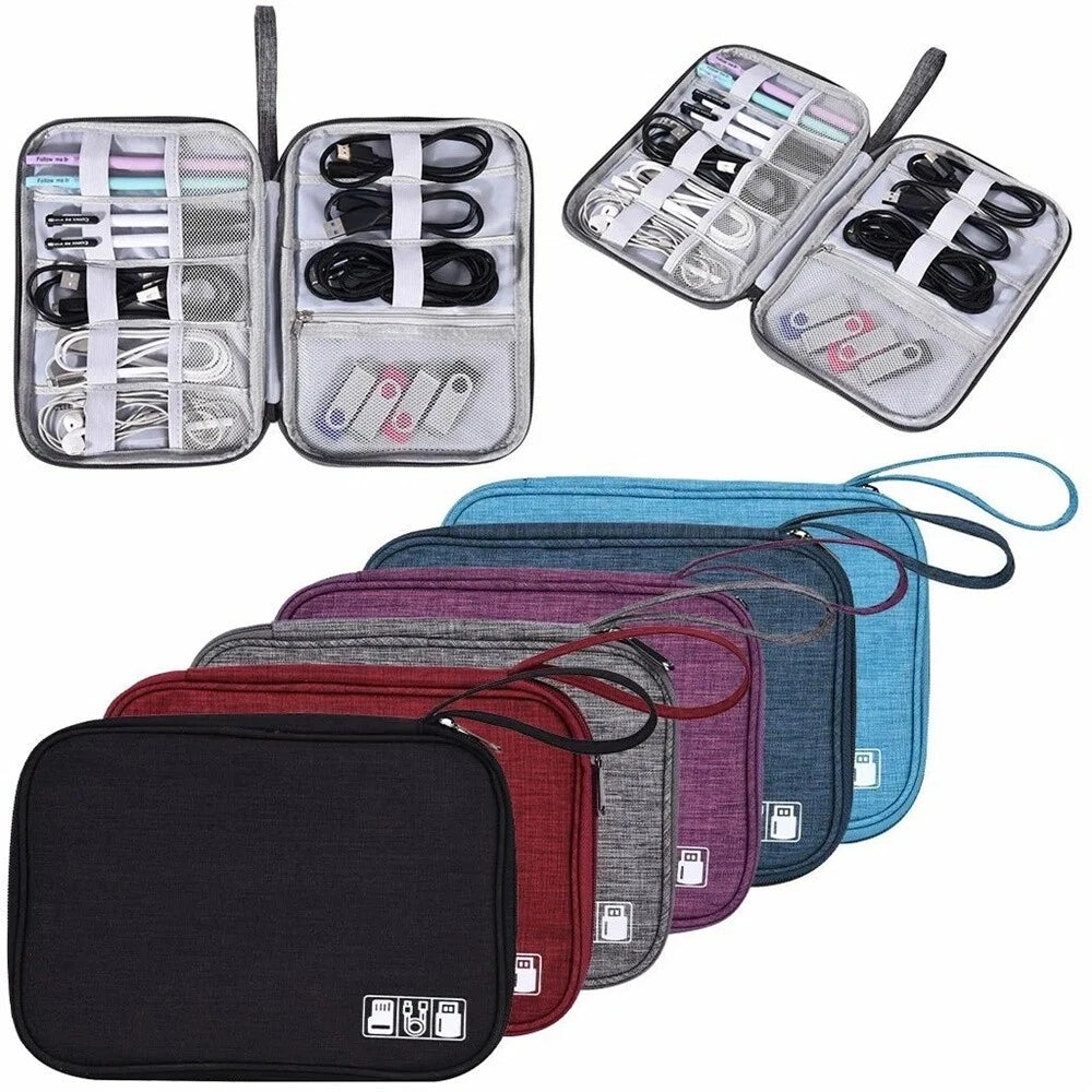 Travel Cable Bag Organizer for Electronics USB Case Cord Pouch (Universal)