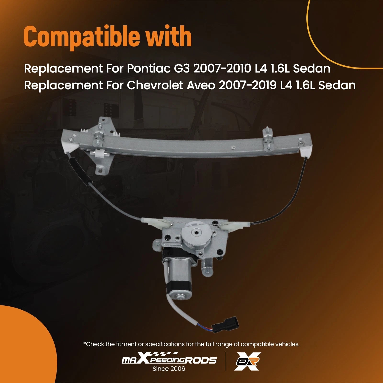 Rear Right Window Regulator with Motor for Chevrolet Aveo (2007–2019)