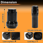 M12x1.5 Tire Wheel Locking Nut with Socket Key for Honda Toyota 