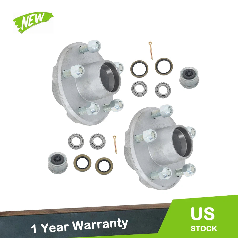 Set of 2 Trailer Hubs 5 Lug 1" x 1" Hot Dipped Galvanized 5 x 4.5"