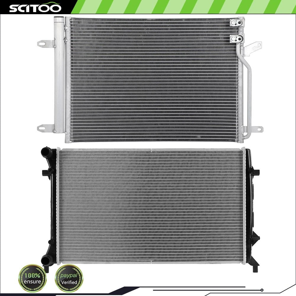 Radiator and A/C Condenser Kit for Volkswagen Jetta 2011–2014 (2.5L L5)