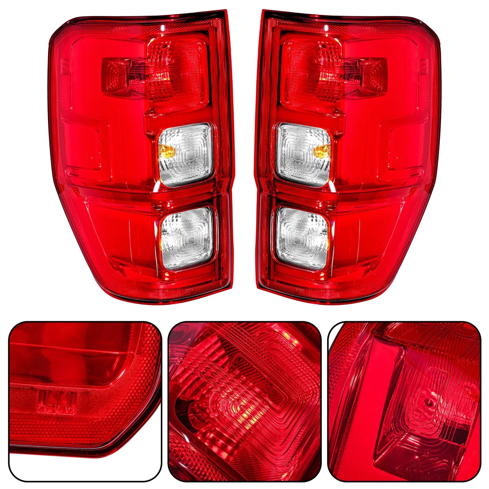 Chrome Halogen Tail Lights for Ford Ranger XL (2019–2022) Left+Right Set