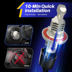 2X LED Headlight Bulbs for H13 Vehicles (12000W, Super Bright White)