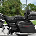 Black Driver Passenger Seat w/ Backrest for Harley Touring Road Glide (2014–2023)