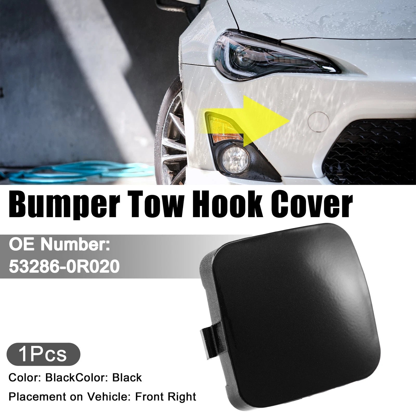 Tow Hook Cover Cap for Toyota Rav4 (2019–2023) Black