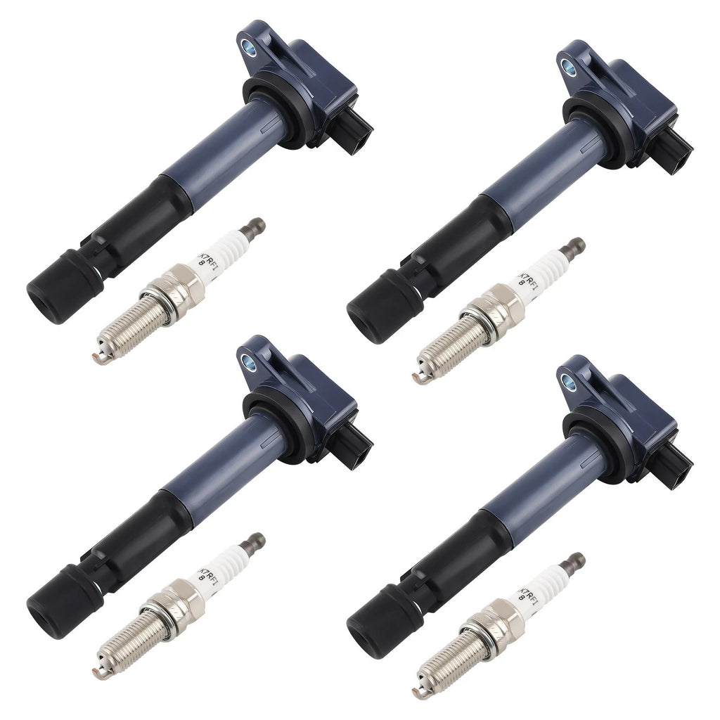Set of 4 Ignition Coils & Spark Plugs for Acura TSX L4 2.4L (2009–2014) UF629 97390