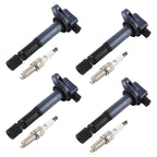 Set of 4 Ignition Coils & Spark Plugs for Acura TSX L4 2.4L (2009–2014) UF629 97390