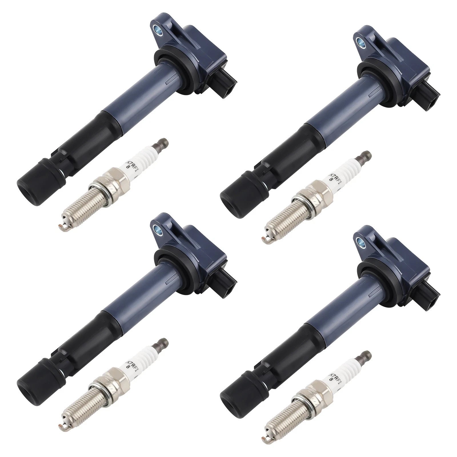Set of 4 Ignition Coils & Spark Plugs for Acura TSX L4 2.4L (2009–2014) UF629 97390