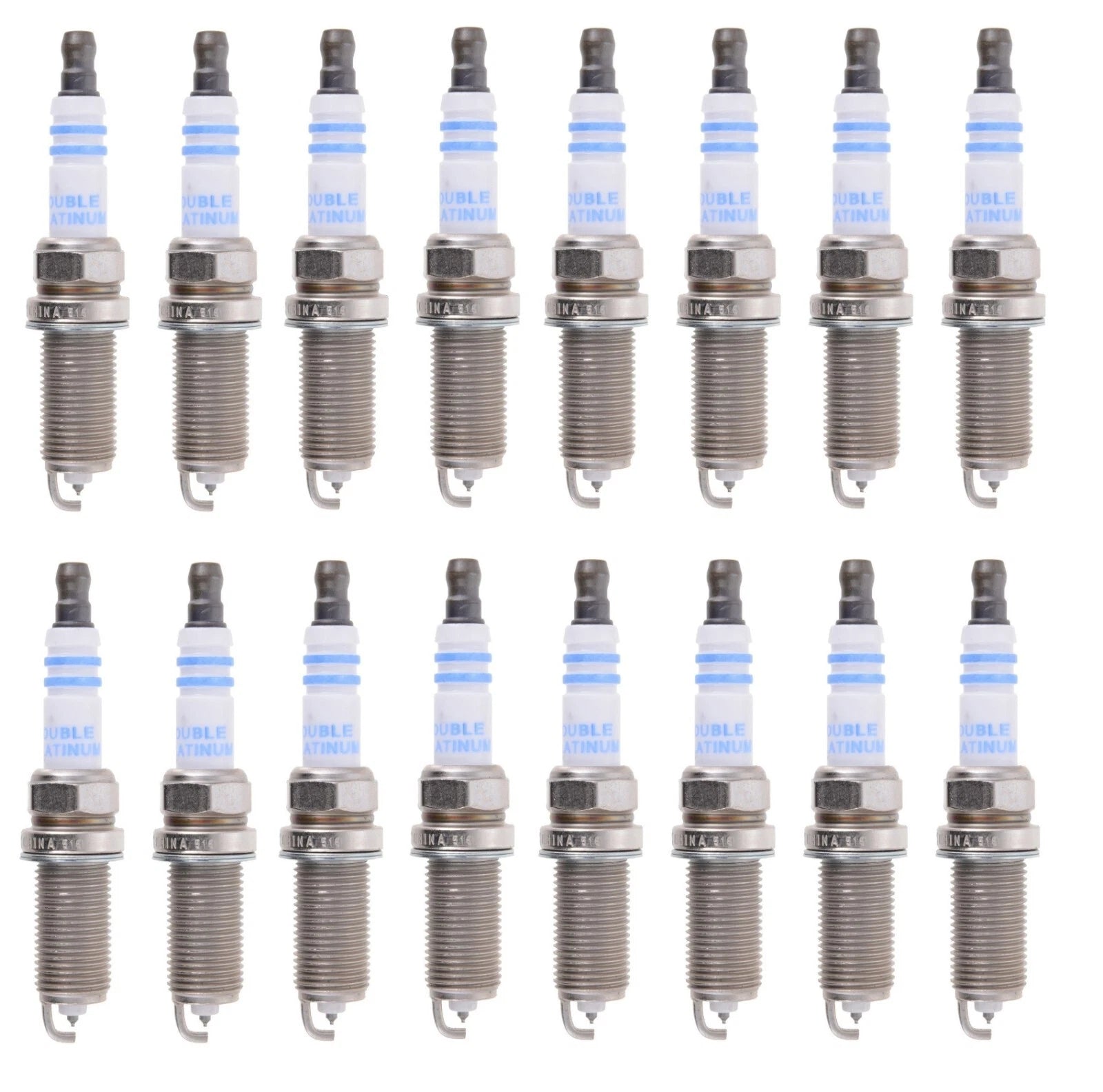Set of 16 Bosch Double Platinum Spark Plugs for Chrysler Dodge Ram