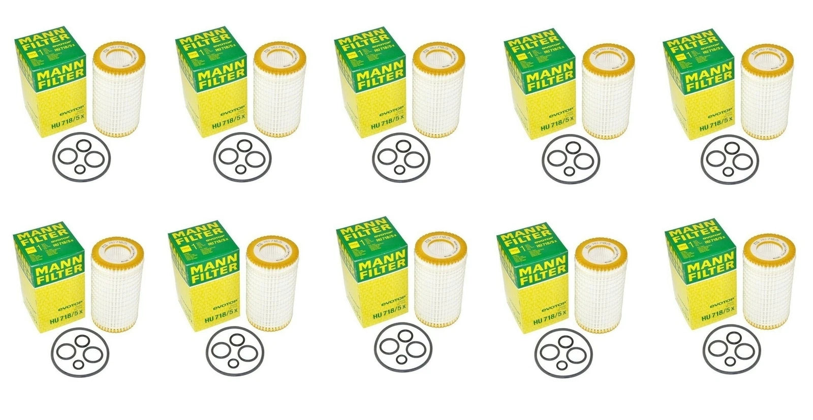 Set of 10 Engine Oil Fleece Filters Mann HU7185X for Mercedes W203 W204 (2000–2015)