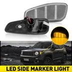 Fender Side Marker Light Turn Signal Amber Lamp Pair for Jeep Renegade (2015–2023)