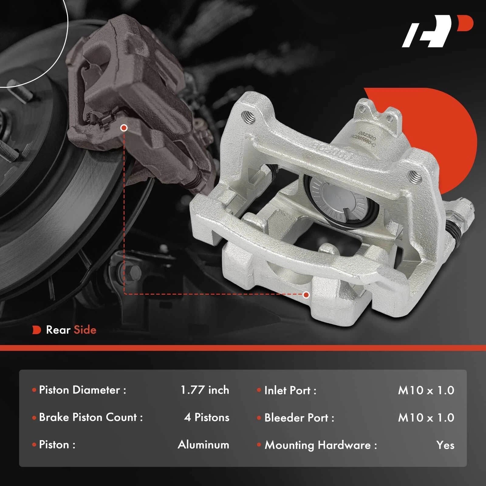 2X Rear Disc Brake Caliper w/ Bracket for Chevrolet Camaro (2016-2020)