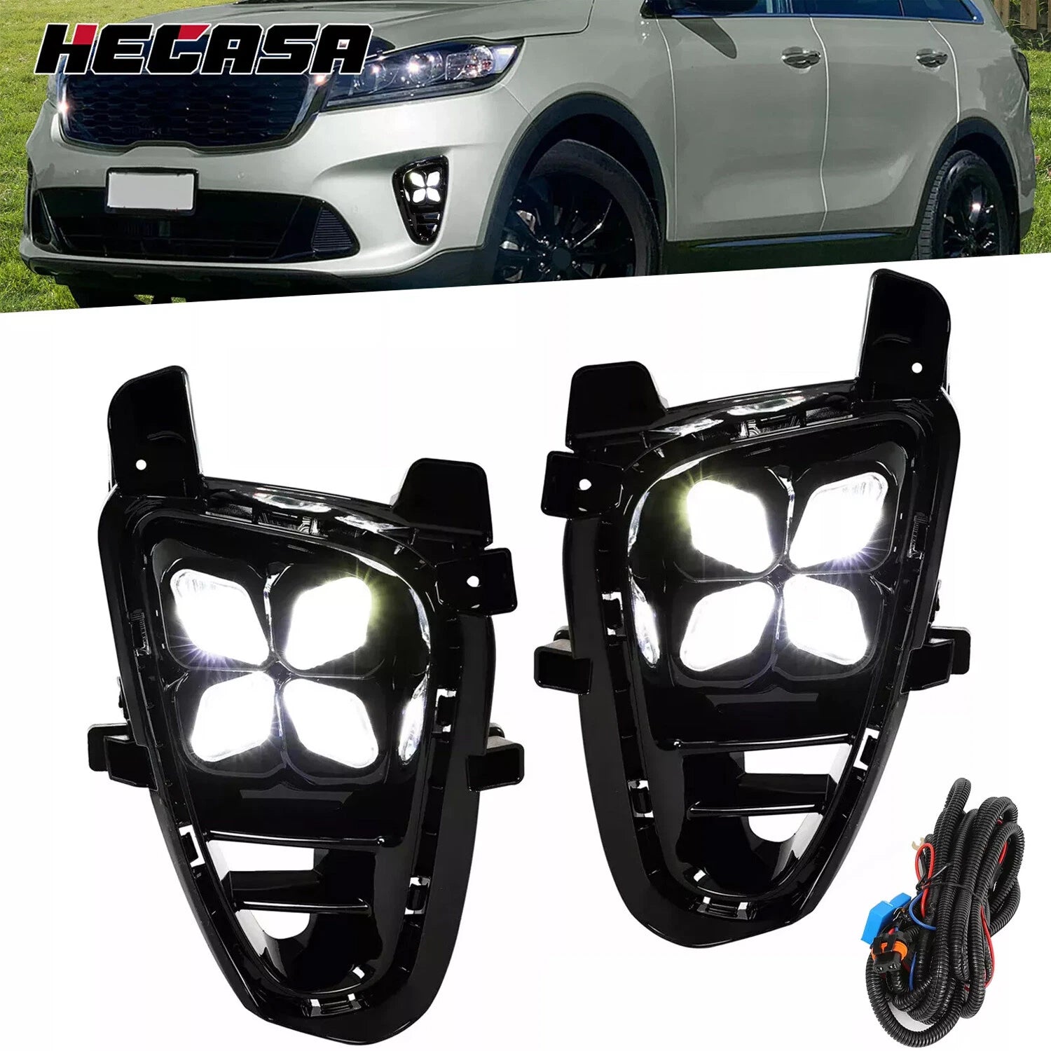 DRL LED Fog Lights for Kia Sorento (2019–Present)