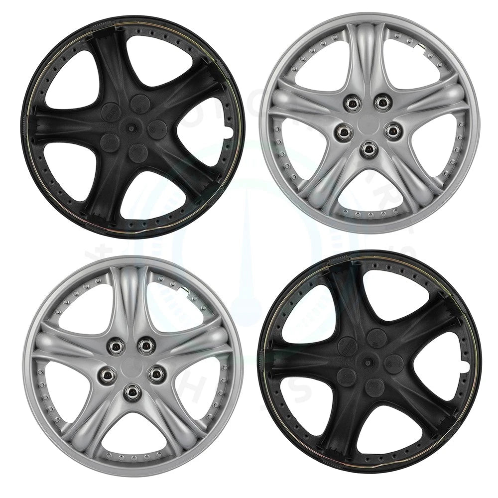 Set of 4 Silver 14" Universal Hub Caps for R14 Tire