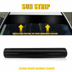 60" Black Sun Visor Strip for Windshield Banner (Universal Fit)