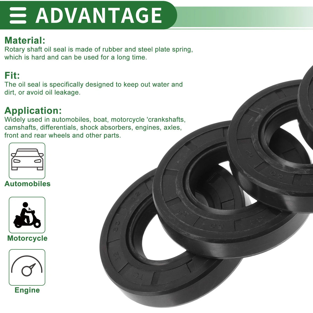 Set of 5 Oil Seal Rotary Shaft Seal NBR Rubber 32x60x12mm