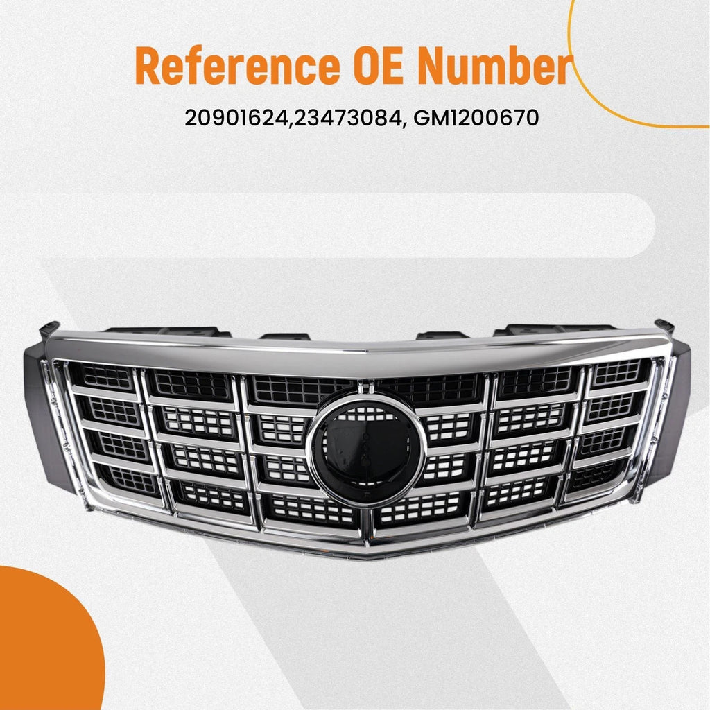 Front Upper Grille for Cadillac XTS (2013–2015) 23473084 Chrome/Black