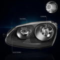 Headlight Replacement for Volkswagen Jetta MK5 (2005–2010) Black Housing