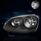 Headlight Replacement for Volkswagen Jetta MK5 (2005–2010) Black Housing