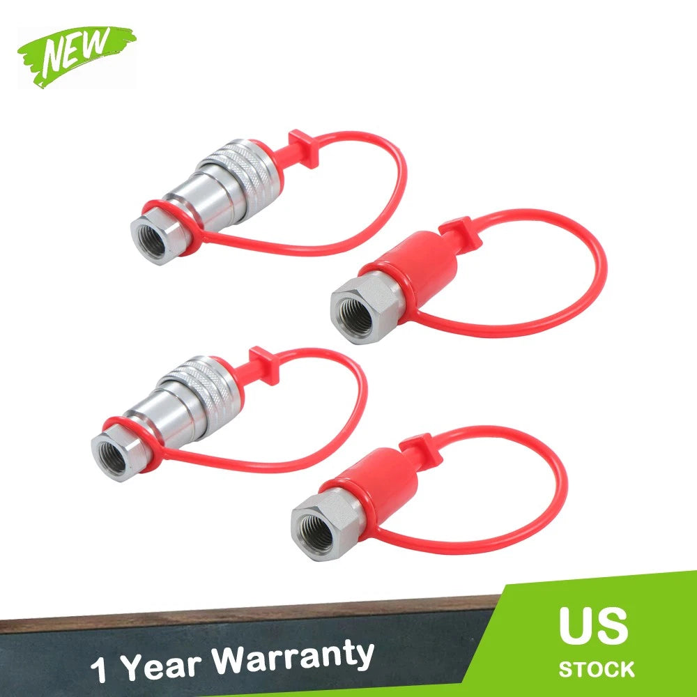 Set of 2 Ag Hydraulic Quick Connect Couplers for Pioneer Style ISO 5675