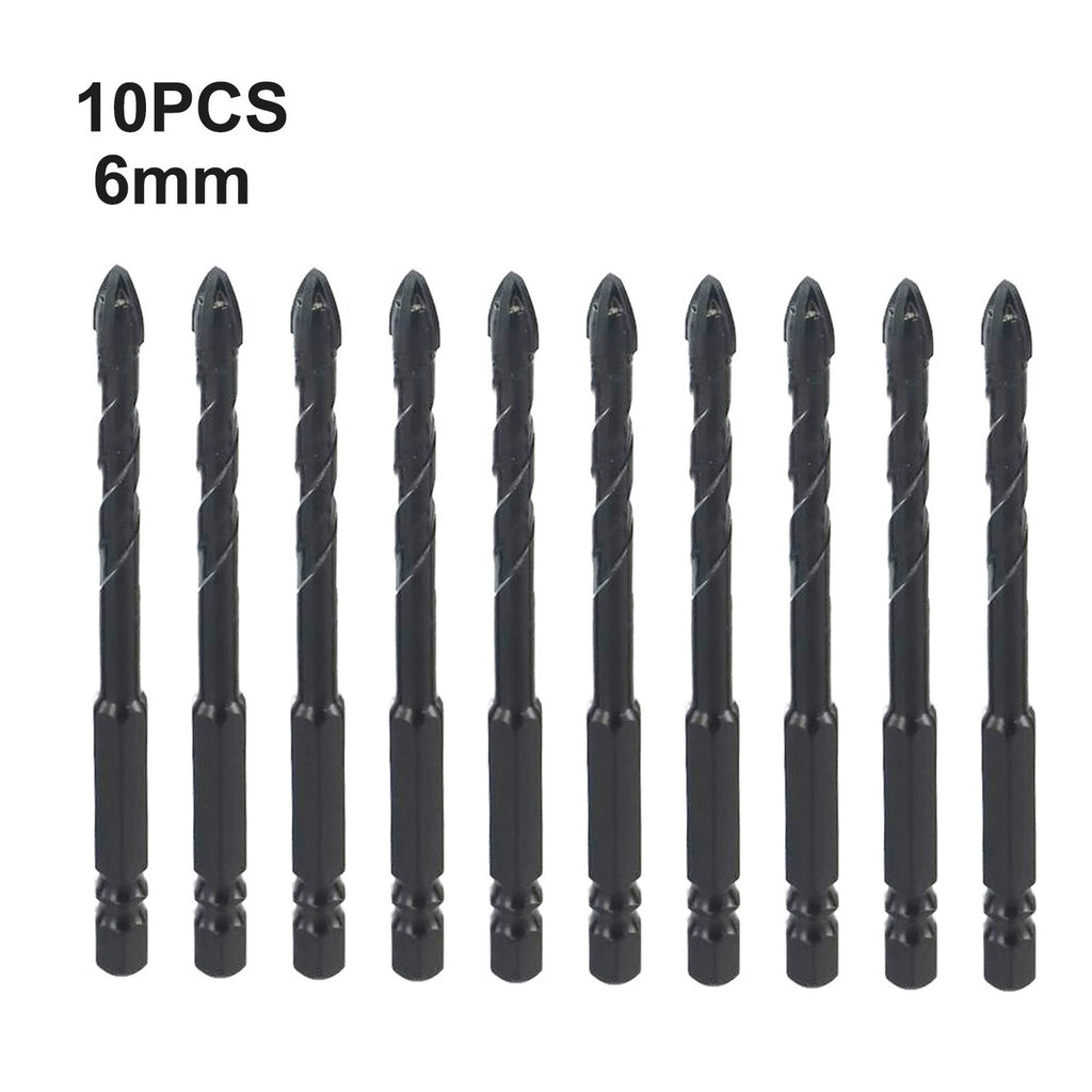 10pcs 6mm Drill Bits for Tile Brick (Wear-resistant Alloy Steel)