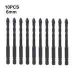 10pcs 6mm Drill Bits for Tile Brick (Wear-resistant Alloy Steel)