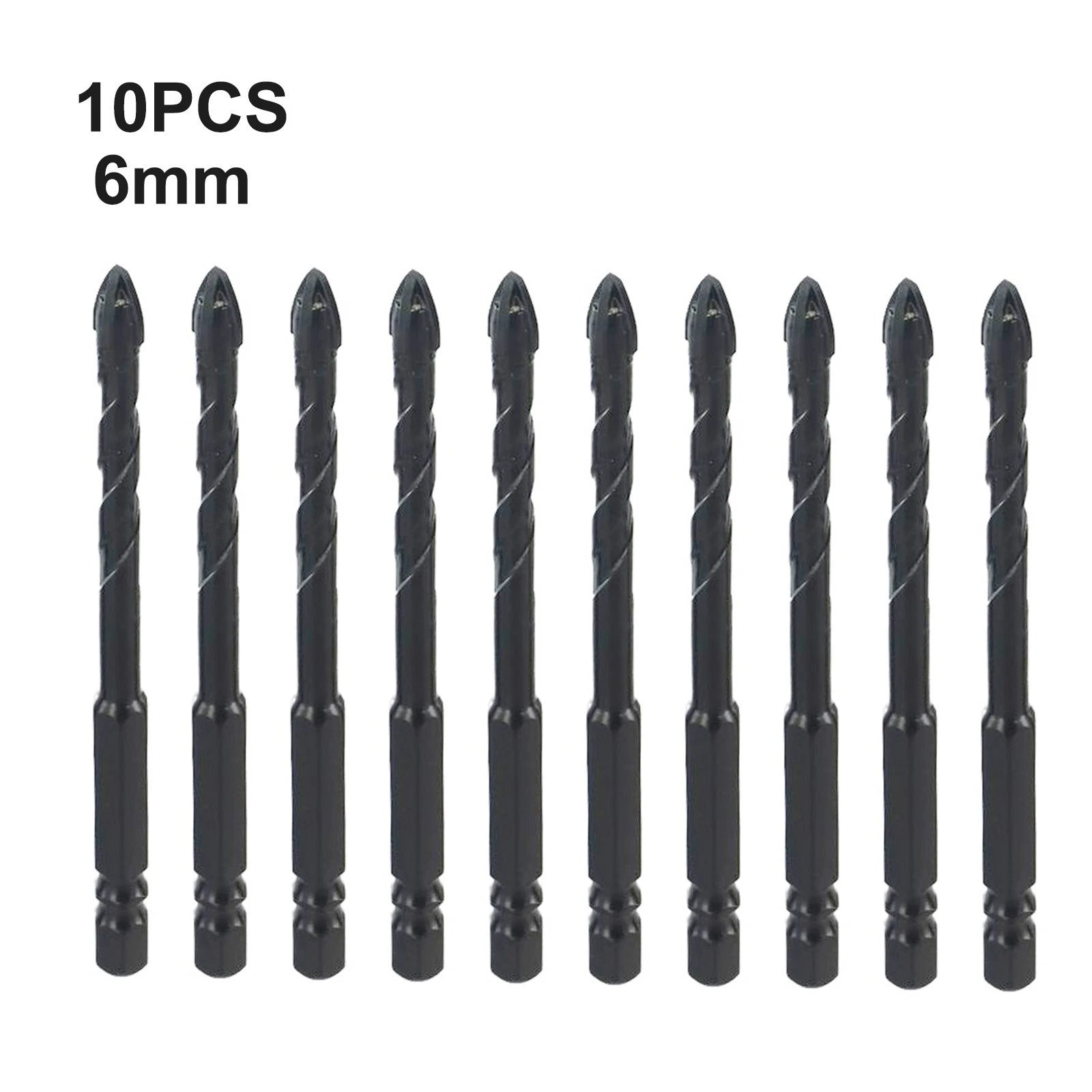 10pcs 6mm Drill Bits for Tile Brick (Wear-resistant Alloy Steel)
