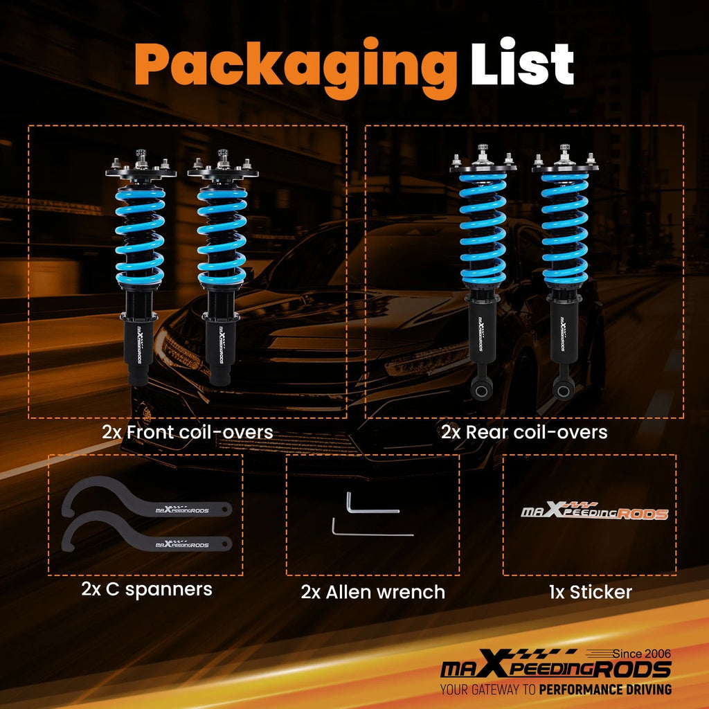 24 Way Adjustable Coilover Shocks for Mitsubishi Eclipse (1995–1999)