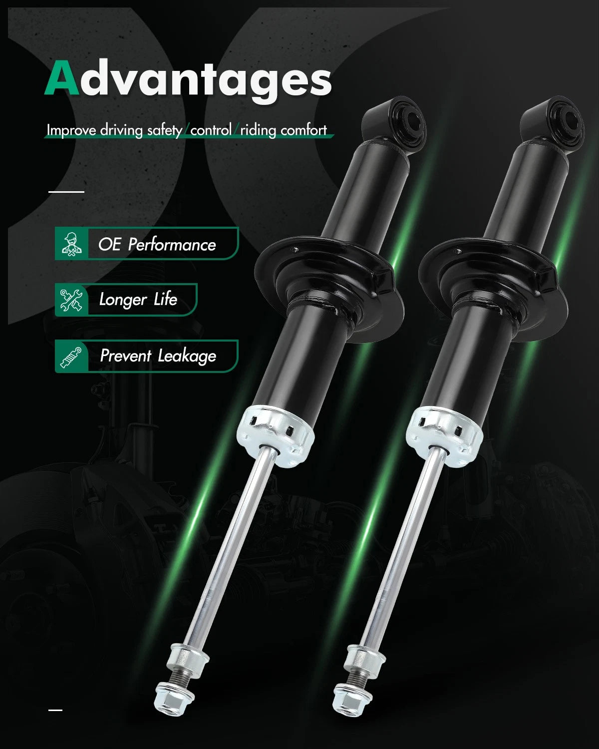 Pair Rear Shock Struts for Subaru Impreza (2008–2014), Legacy (2015–2017)