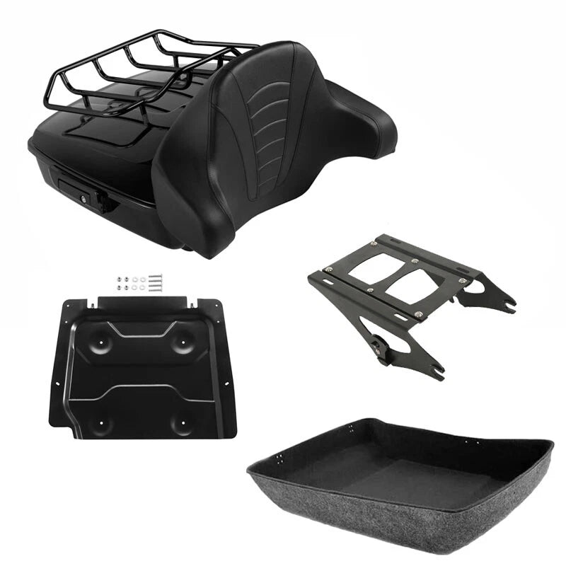 Chopped Trunk Backrest Pad Mount Rack for Harley CVO Road Street Glide (2014–2026)