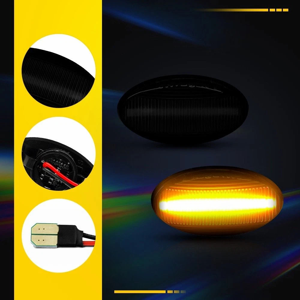 Dynamic LED Side Marker Lights Smoked for MINI R50 Hatchback Cooper (2002–2006)