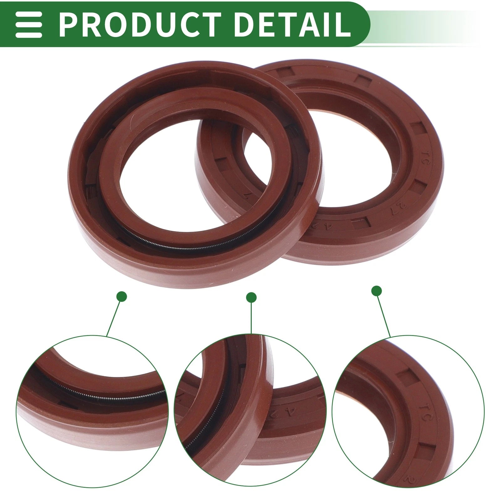 Set of 5 Oil Seal Rotary Shaft Seal FKM Rubber 27x42x7mm