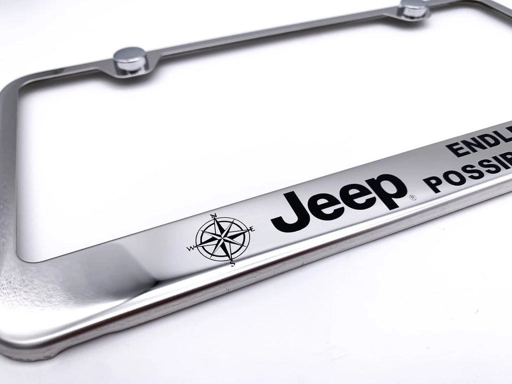 License Plate Frame Chrome Stainless for Jeep Wrangler (2007–2024)