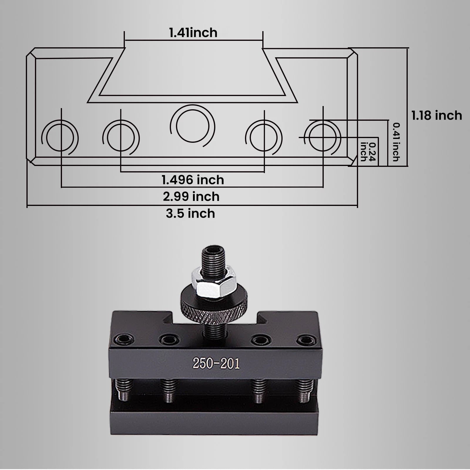 5pcs Quick Change Lathe Tool Kit for Turning and Facing