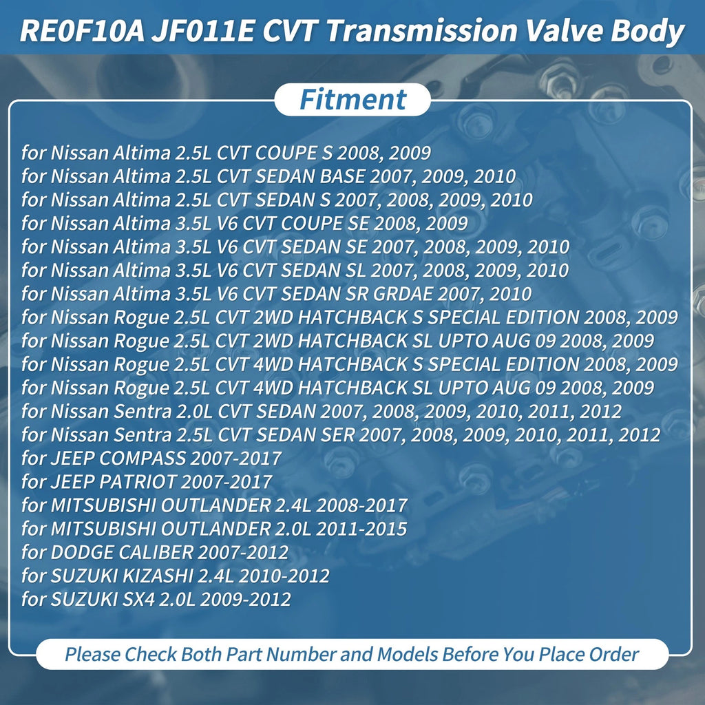 CVT Transmission Valve Body No.31705-1XF0C RE0F10A JF011E for Nissan Altima (2007–2012)