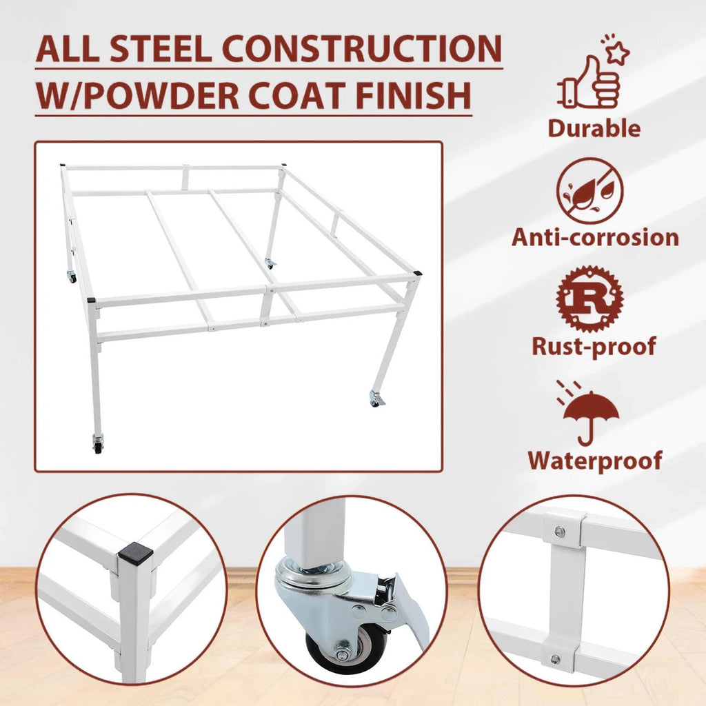 Set of 2 Rolling Flood Tables for Hydroponics (4.4'x8.4')