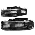Black Crystal Headlight + Chrome Smoked 3D LED Tail Light for Silverado (1999–2002)