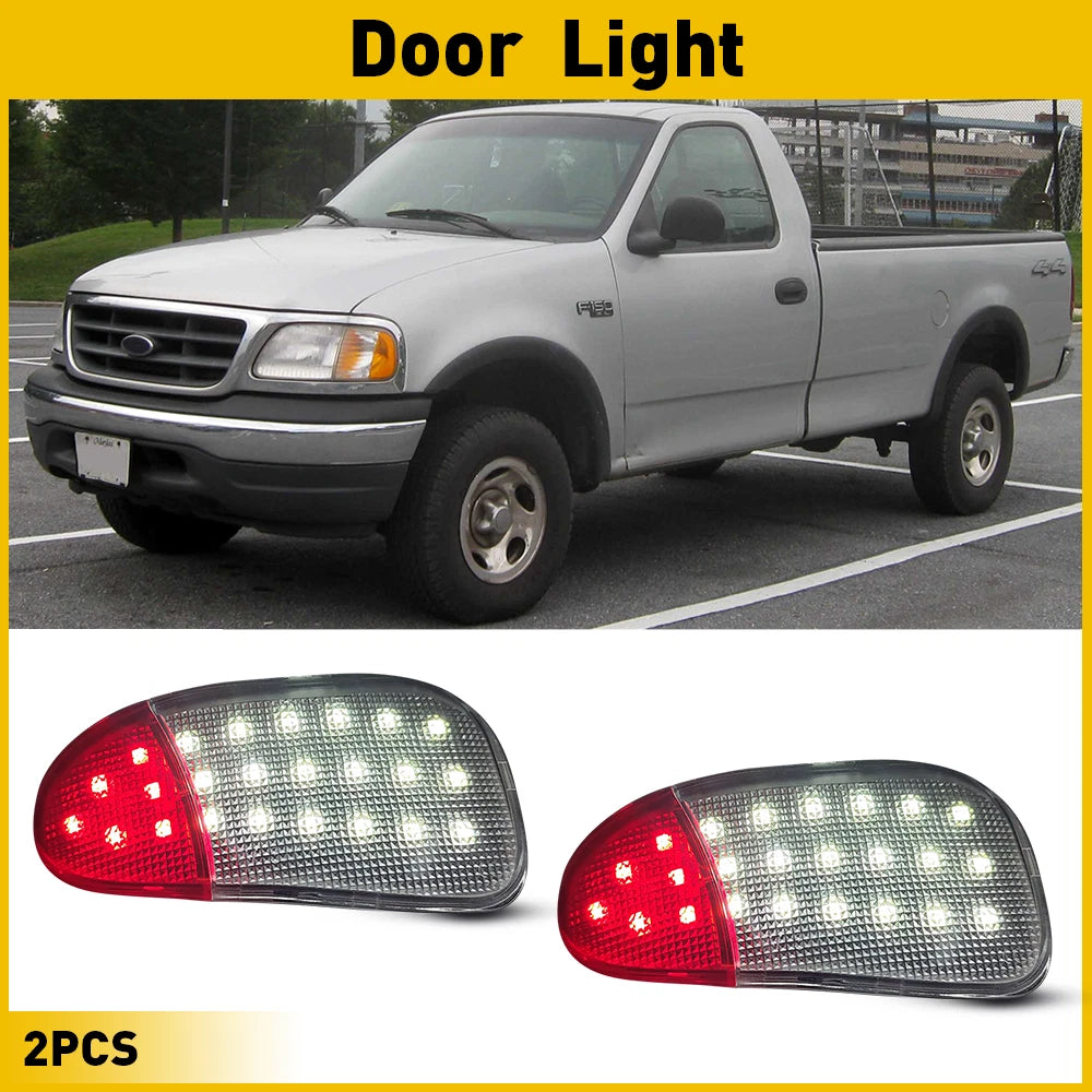2X LED Door Lights for Ford F-250 (1997–1999) White Red